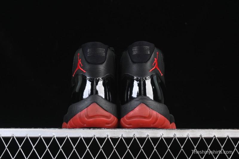 Nike Air Jordan 11 Retro Black Red Basketball Shoes - 378037-326