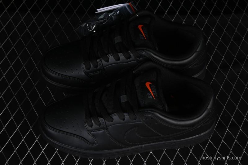 Nike SB Dunk Low Pro ISO Triple Black Skate Shoes - FJ1674-001