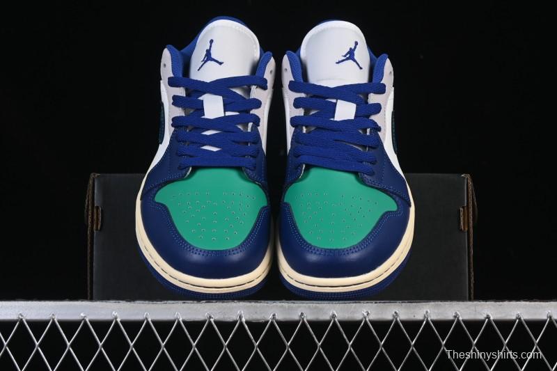 Nike Air Jordan 1 Low AJ1 Blue Green Colorway Low-Top Casual Skate Shoes - 553558-147
