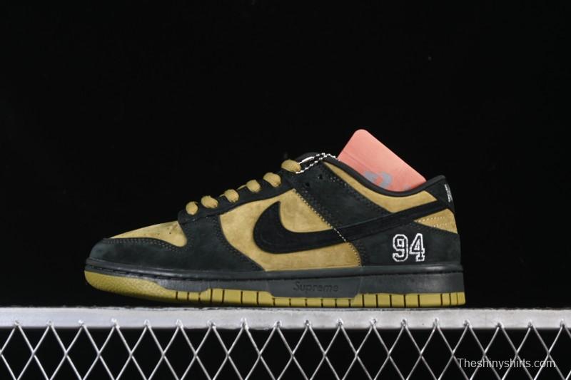 Nike Supreme Dunk SB Dunk Low Brown Yellow Casual Skate Shoes - HQ8487-300