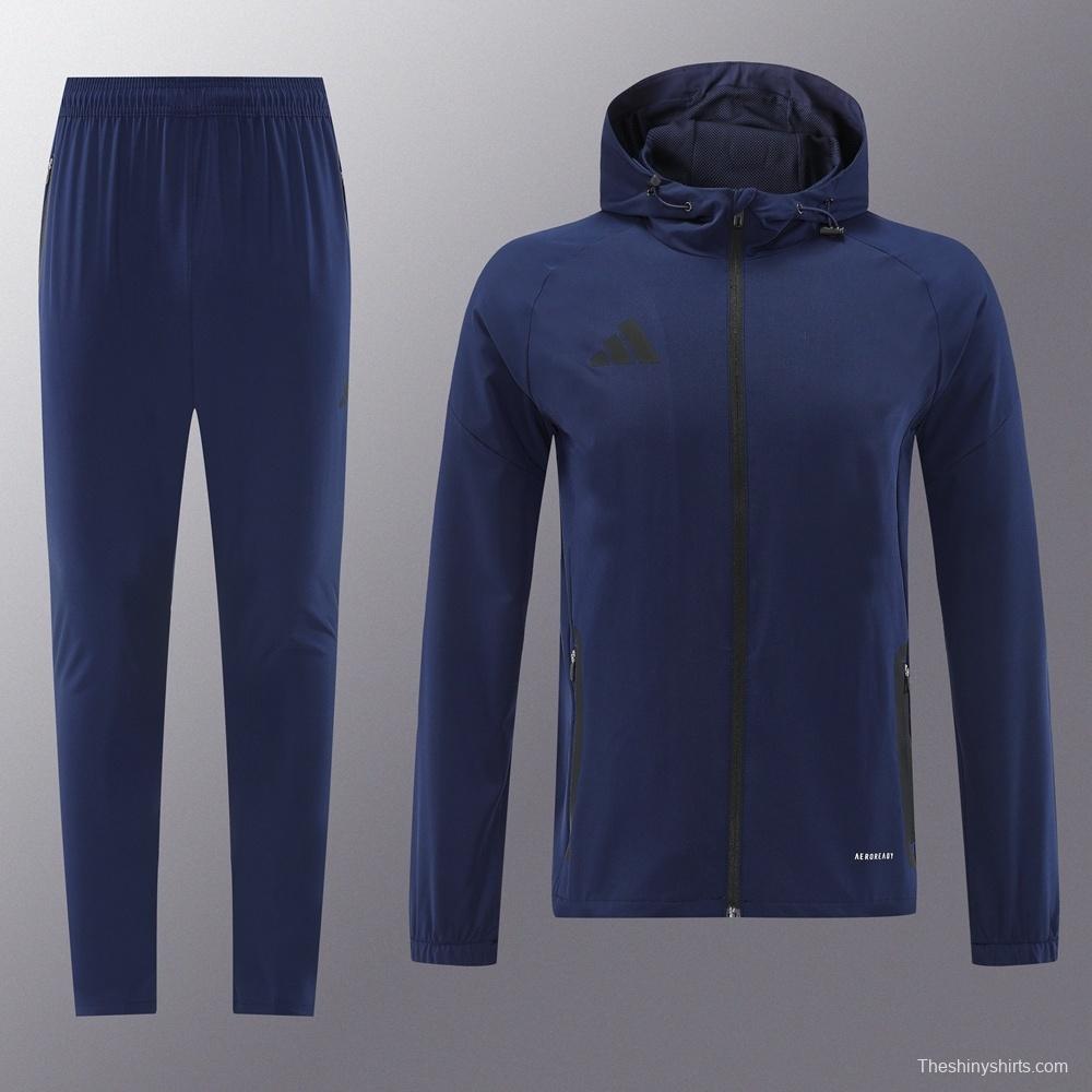 2025 Adidas Royal Blue Half Zipper Jacket+Long Pants S-2XL