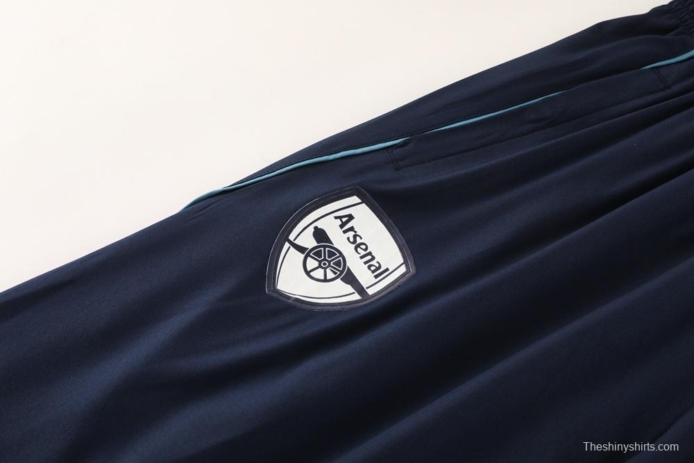 25/26 Arsenal Blue Half Zipper Jacket+Long Pants S-3XL