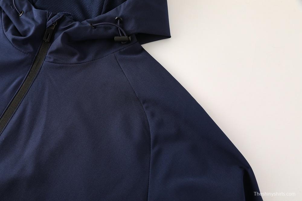 2025 Adidas Royal Blue Half Zipper Jacket+Long Pants S-2XL