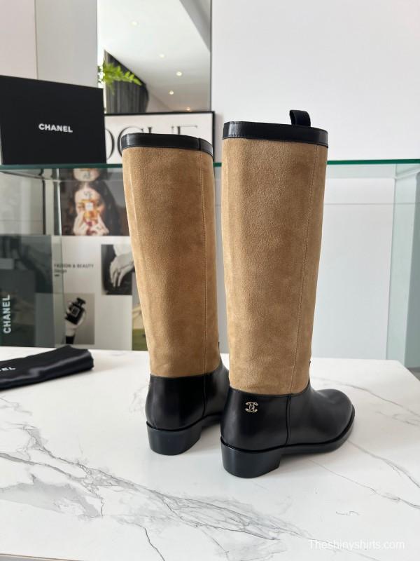 Adidas 2025 SS Western Suede Patchwork Slip-On Riding Boots - LY00400