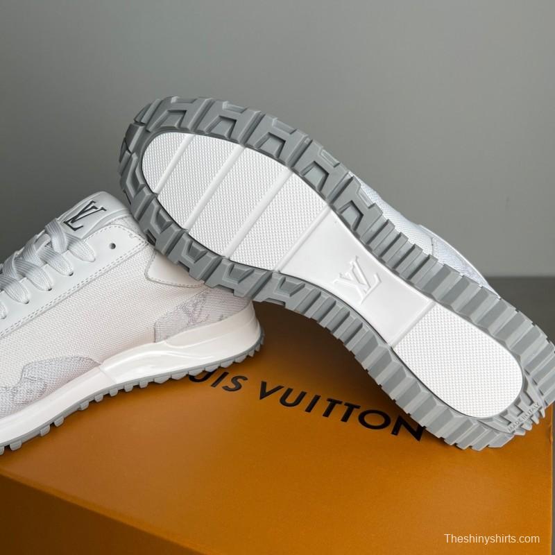 Lv Run Away Calfskin Leather Round Toe Lace-Up Low Top Casual Shoes Men's - YC