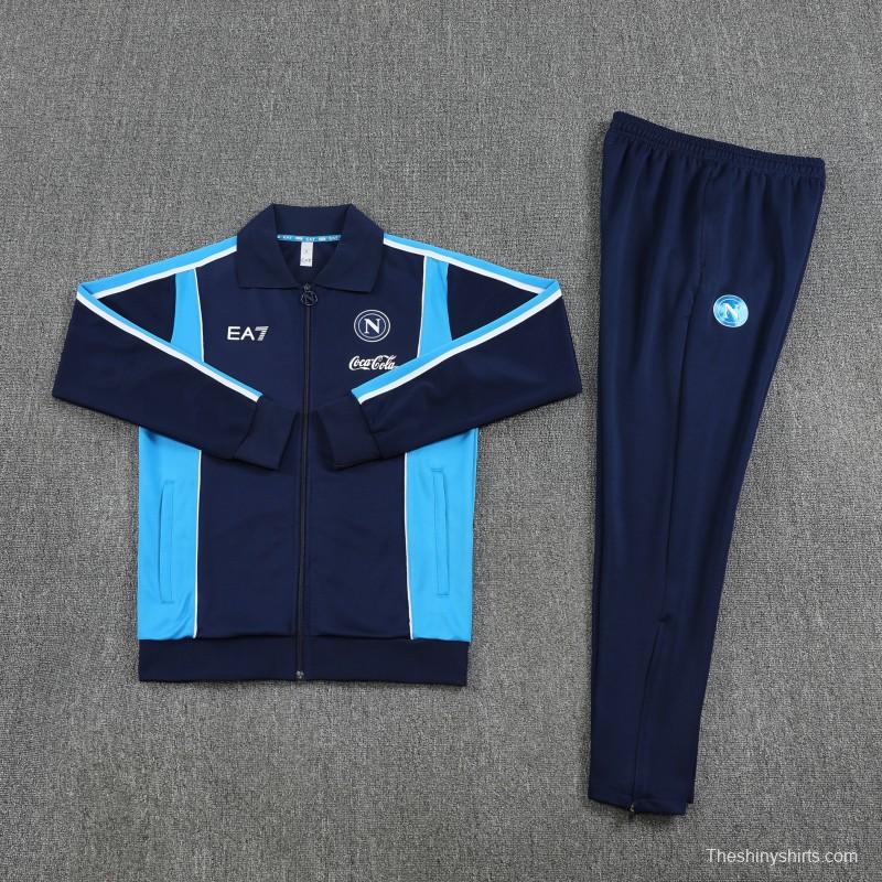 25/26 SSC Napoli Navy Blue  Full zipper Jacket Tracksuit+ long pants