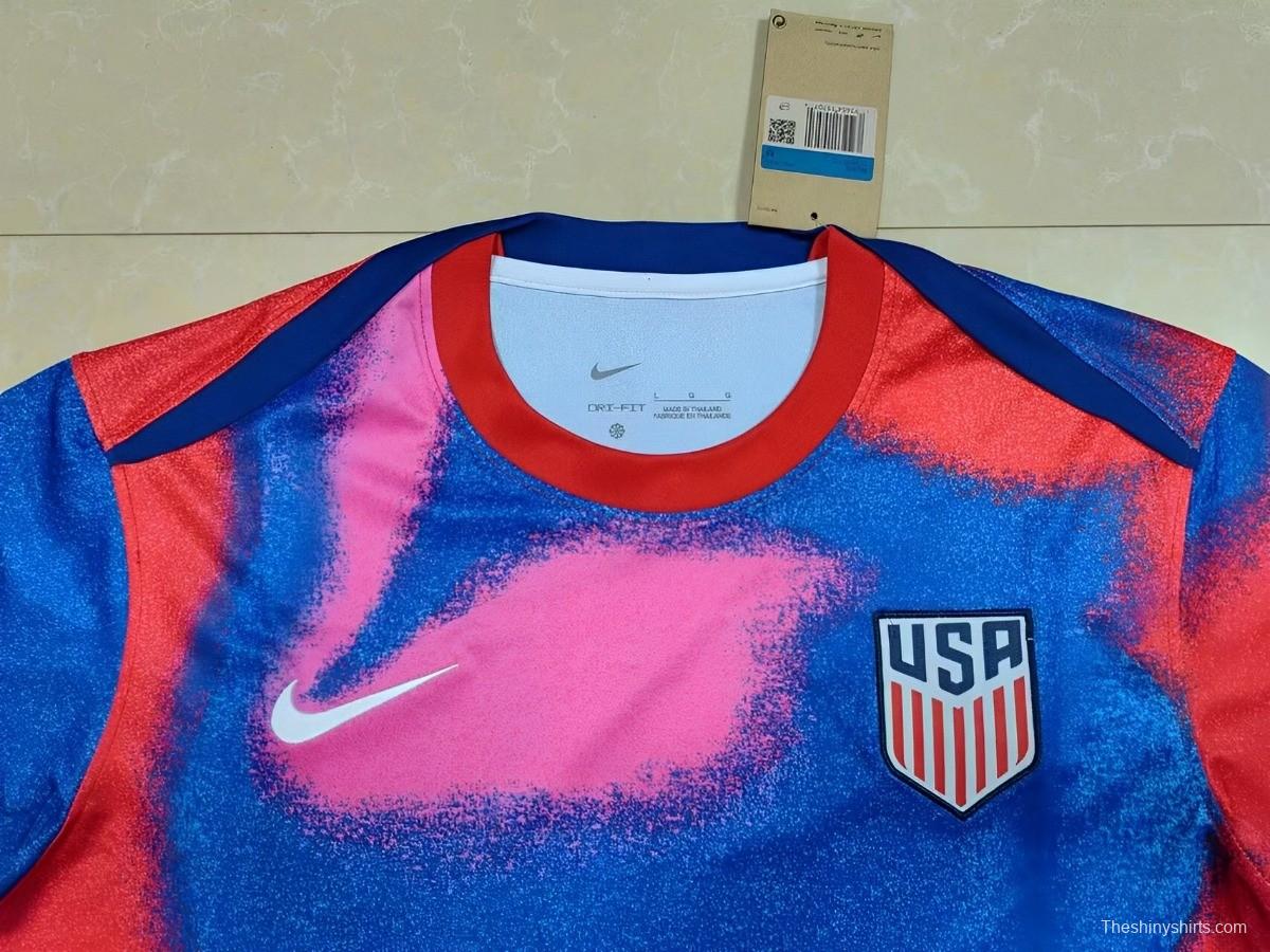 2024 USA Copa America Pre-Match Red/Blue Jersey