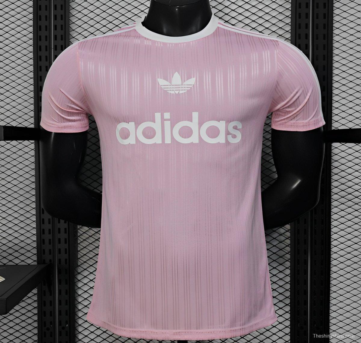 Player Version 2025 Adidas Light Pink Vertical Stripes Jersey