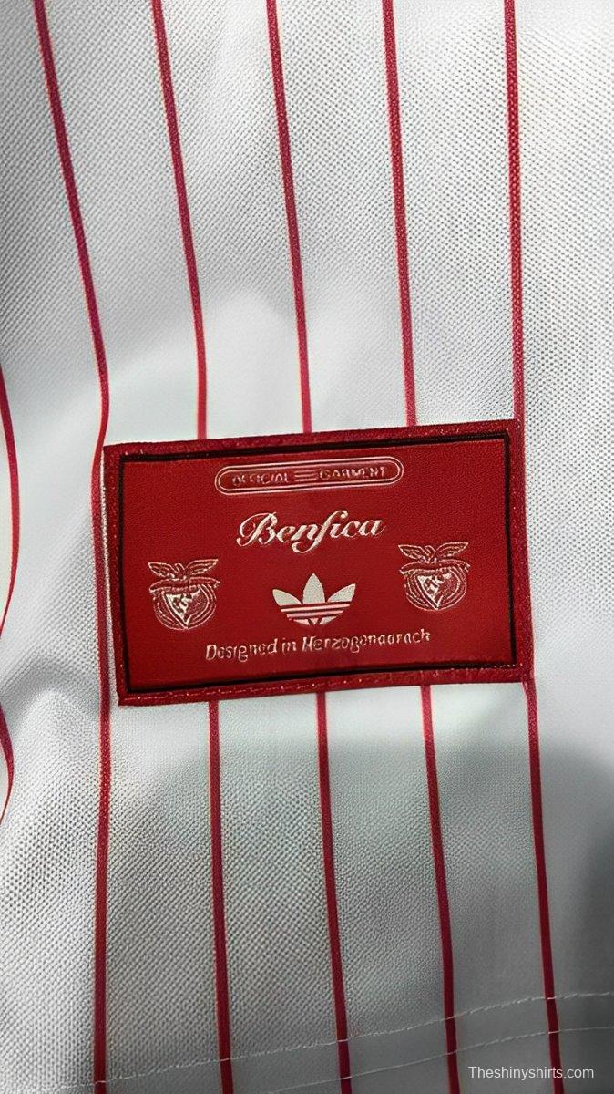 25/26 Benfica Adidas Original White with Red Pinstripes Jersey