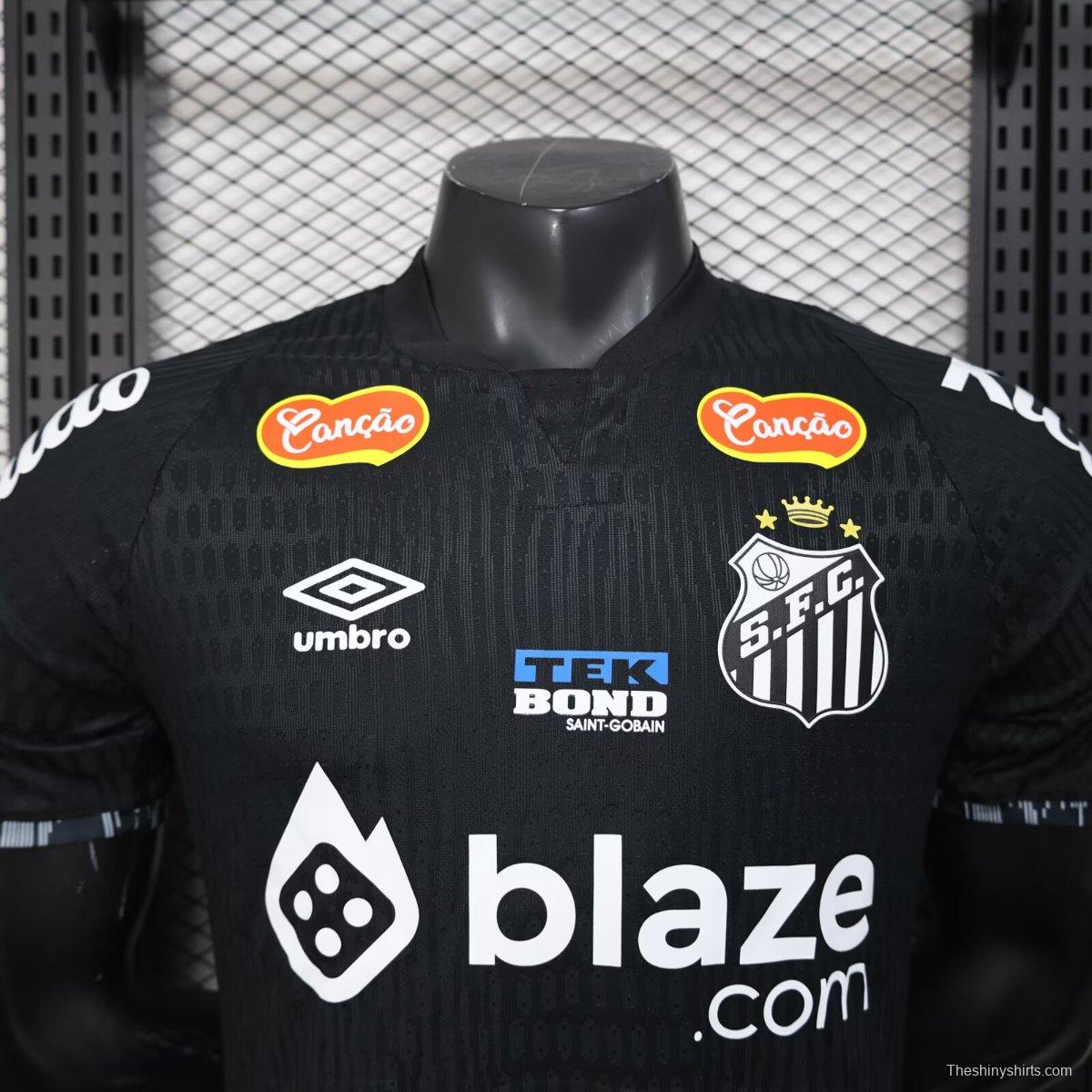 Player Version 25/26 Santos FC Black with Geometric Pattern Jersey