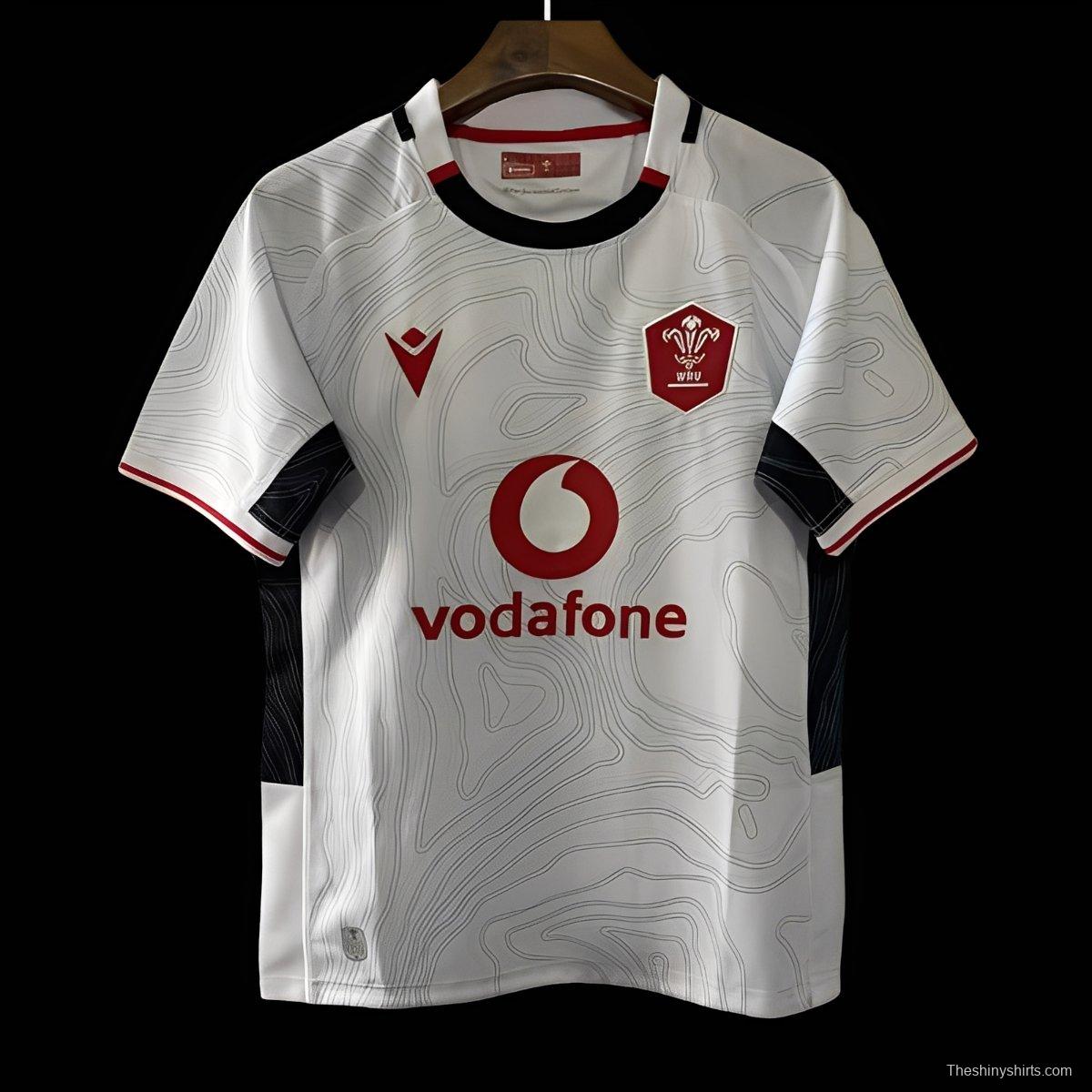2026 Wales away White with Topographic Pattern Jersey